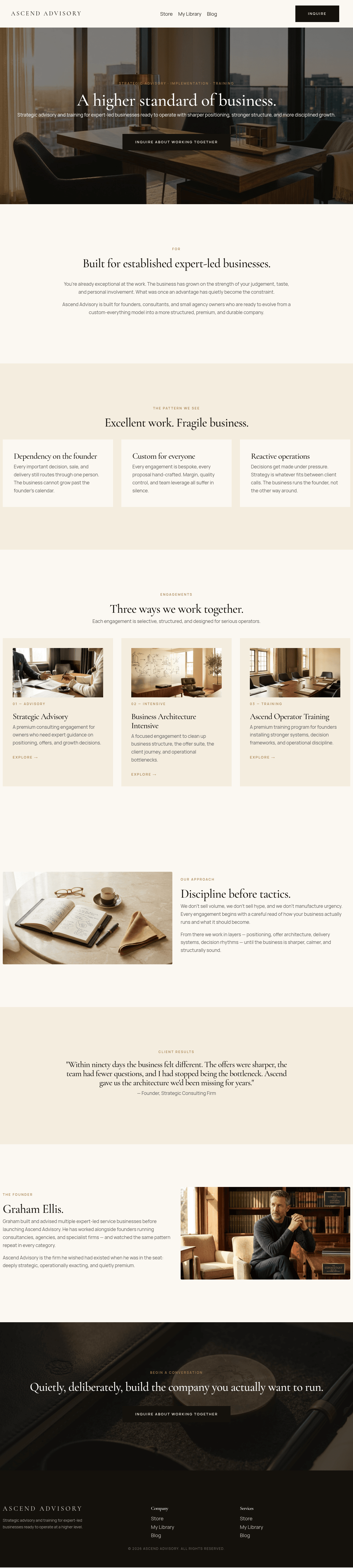 Ascend Advisory consulting website template preview